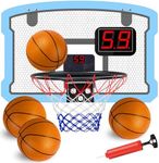 KAEGREEL Mini Basketball Hoop for Kids with Automatic Scoreboard 4 Balls, Over The Door Indoor Basketball Hoop for Bedroom, Wall Mounted Mini Hoop Toys Gifts for 5 6 7 8 9 10 11 12+ Year Old Boys Teen