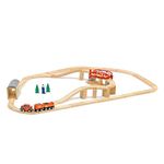 Melissa & Doug Swivel Bridge Wooden Train Set (47 pcs) | Wooden Train Set For Kids Ages 3+