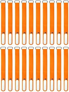Wrap-It Storage Cinch-Straps, 8" 18 Pack (Orange), Features Buckle and Label for Cord Identification, Reusable Multi-Purpose Securing Cable Straps, Cord Wrap, Cord Organizers