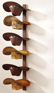 TIPSYTREE Cowboy Hat Holder Cowboy Hat Rack,6 Pieces Hat Rack for Cowboy Hats with Wooden Board, Metal Cowboy Hat Holder Wall Storage Hat Holder Organizer for Hat Collection Room Décor