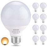 GIOVAR 8-Pack G25 LED Vanity Light Bulbs 120V 40 Watt Equivalent, E26 Base, 2700K Warm White LED Globe Light Bulbs for Bathroom Mirror, Non-Dimmable