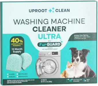 Uproot Clean Washing Machine Cleaner Tablets Ultra - 40% Stronger Formula: Designed for Pet Owners, Remove Residue, Grime & Odors, Compatible with HE, Top & Front Load, 24 Pack - 12 Month Supply