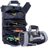 Abrix Bag Tool Organizer - Roll Up Tool Bag with Detachable Pockets | Ultimate Portable Mechanic Tool Bag | Ideal Gifts for Him | Small Car Tool Bag | Multi-Purpose Roll-up tool Bag Organizer