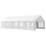 Outsunny 16'x32' Large Party Tent & Carport, Heavy Duty Outdoor Canopy Tent with Removable Sidewalls and Windows, Portable Sun Shade Shelter for Parties, Wedding, Events, White