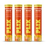 PLIX - THE PLANT FIX Vitamin C Immunity Booster 15 Effervescent Tablets|Pack Of 4 (Orange Flavour)|Contains Amla And Zinc|Helps Improve Mood|Increases Energy Levels|Gluten-Free|Non-Gmo|Vegan