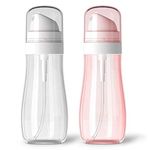 Aurdox Small Spray Bottle, 3.4 oz/100ml Makeup Water Face Sprayer- Clear Refillable Portable Containers for Cosmetic Skincare, Fine Mist Travel Spray Bottle, 2 PCS