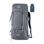 TRAWOC IGNITE 50 Litre Travel Bag Front & Top Open Backpack for Hiking Trekking Camping, Rucksack for Men & Women with Rain Cover and Shoe Compartment SHK020 Slate Grey