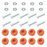 O'SKOOL T-Track Knob Kit with Threaded Through 1/4-20 Knobs, T-Bolts and Washers for Woodworking Jigs and Fixtures – 10 Pack