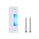 etoper Lighted Doorbell Button Replacement Wired Doorbell Button, LED Lighted Rectangular Door Chime Push Button for Homes (White, Blue Light)