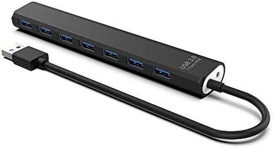 Multi USB 3.0 Hub 7-Port High Speed 5Gbps Slim Compact Expansion Smart Splitter Compatible with Almost All Devices with USB Port