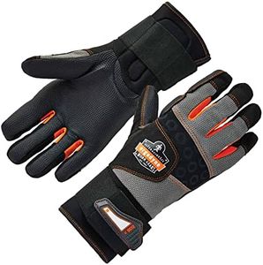 Ergodyne ProFlex 9012 Anti-Vibration Work Gloves, ANSI/ISO Certified, Full Fingered, Wrist Support, Medium, Black