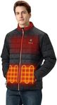 ORORO Men's Lightweight Quilted Heated Jacket with Heated Collar, Heating Winter Coat with USB-C Rechargeable Battery (Black, L)