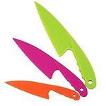 3 Pieces Plastic Kid Kitchen Knife Set, Nylon Chef Knife Children's Safe Cooking Knives for Baking, Fruit, Bread, Cake, Lettuce Knife, Salad Knife