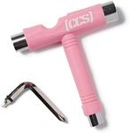 [CCS] Skateboard Tool - All in One Multi-Functional T Skate Tool with Allen and Phillip Heads (Pink)