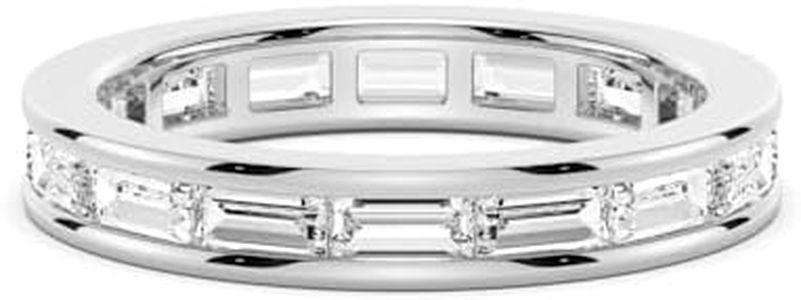 MSBLUE® 2ct Baguette-Cut Moissanite Eternity Band, Wedding Ring,SIZE7.5