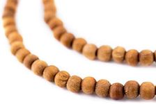 4mm Sandalwood Mala Beads: Fragrant Aromatic Wooden Meditation Beads for Yoga, Jewelry, Necklace, Chanting Genuine Nepal Product The Bead Chest