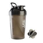 FUEL Plastic Shaker Bottle (Black, Medium, Pack of 1), 500 ML