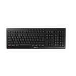 CHERRY STREAM KEYBOARD WIRELESS, Wireless Keyboard, UK Layout (QWERTY), 2.4 GHz RF, Quiet Keys, Flat Design, Battery-Operated, Black