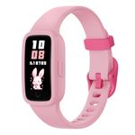 BIGGERFIVE Vigor 3 Kids Fitness Tracker Watch, AMOLED Screen, No App No Phone Needed, 3ATM Waterproof, Heart Rate and Sleep Monitor, Pedometer, Step Counter Smart Watch for Girls Age 5-15, Pink