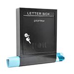 Plantex Metal Letter Box for Home Gate with News Paper Holder/Post Box/Suggestion Box for Office Use with Secure Lock and Keys/Complaint Box/Mail Box - (Black) Wall Mount