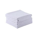 clwellge 100% Cotton Flour Sack Dish Towels, Pack of 6, Blank Tea Towels Highly Absorbent Kitchen Towels, Plain Cotton Towels for Drying and Cleaning 50x70cm (White)