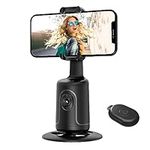 Auto Face Tracking Tripod, 360° Rotation Face Body Phone Camera Mount Smart Shooting Phone Tracking Holder with Remote Selfie Stick, No App, Gesture Control, Smart Shooting Holder for Vlog, Tiktok