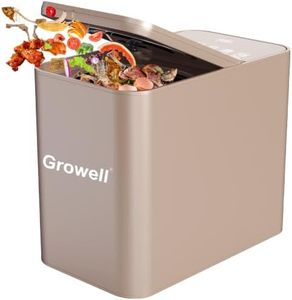 Kitchen Composter Electric, 3.2L Smart Odorless Compost Bin, Composter Indoor, Electric Compost Table Top with LED Display, Electric Composter for Kitchen, One-Touch Auto-Cleaning, Low Noise, GWEC04GY