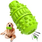 PIFFZEDO Natural Rubber Dog Toy for Large Medium Breed Aggressive Chewer Super Power Dog Chew Toys Squeaky Dog Birthday Toy Dog Toothbrush Interactive Tough Durable Dog Toys(Green,Large)