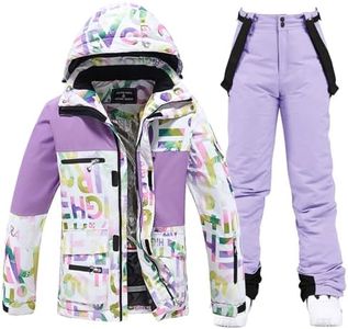 Women's Winter Skisuit Waterproof Windproof Ski Jacket and Pant Insulated Snowsuit Snowboarding Coat 2022, #335 Purple, Medium