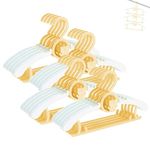 HGYZE Baby Nursery Closet Hangers, Ultra-Thin Non-Slip and Extendable Laundry Infant Pant Hanger for Newborn Clothes -20pcs Yellow Gift- Adjustable Children Coat Hanger for Girl Boy Toddler Kids Child