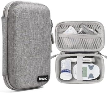 Diabetes Travel Case EVA Hard Shell Diabetic Supplies Bag Organizer for Blood Sugar Testing Kit, Glucose Monitor Kit with Meter, Glucose Test Strips, Lancets, Lancing Device, Alcohol Wipe (Gray)