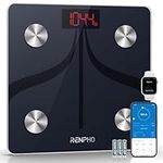 RENPHO Body Fat Scale Smart BMI Scale Digital Bathroom Wireless Weight Scale, Elis 1 Body Composition Analyzer with Smartphone App sync with Bluetooth (Grey-Black, 11.8"/300mm)