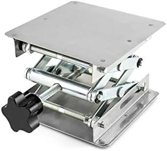QWORK® 100 x 100mm Piattaforma Sollevamento Laboratorio, Strumento di Sollevamento in Acciaio inossidabile per Esperimenti di Laboratorio Carico Massimo 5KG
