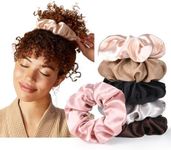 YANIBEST 6 Pack Glossy Satin Scrunchies - No Damage Hair Ties for Women and Girls, Silk Styling Scrunchies for Holiday