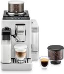 De'Longhi Rivelia Fully Automatic Coffee Machine EXAM440.55.W, Bean Adapt Technology, Interchangeable Bean Hopper, Automatic Milk Frother, 16 Recipes, Colour Touch Display, White