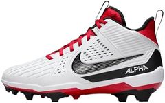 Nike Alpha Menace Strong Men's Football Cleats (II5139-102, White/University Red/Dark Smoke Grey/Black) Size 11