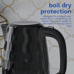 Russell Hobbs Honeycomb 1.7L Electric Kettle – Fast Boil, Black