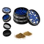 Mcbazel 2.5" Spice Grinder, Aluminum Alloy Grinder for Kitchen Portable Herb Mill Grinder for Spice - Black/Blue