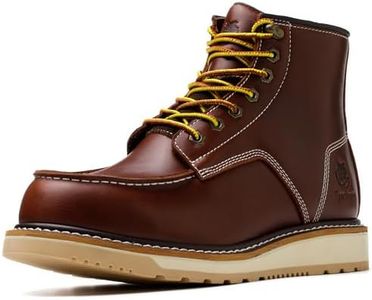 Epochsaga Soft Moc Toe Waterproof Fashion Goodyear-Welted Industiral&Construction Work Boots 6'' Brown/Black, Brown, 8 UK