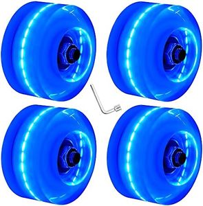 Nezylaf 4 Pack 32 x 58 mm 78A Light up Roller Skate Wheels, Skate Wheels with Bearings Installed for Indoor or Outdoor Double Row Skating and Skateboard Accessories 32 x 58 mm 78A