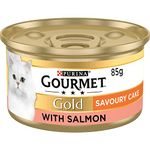 Gourmet Gold Tinned Cat Food Savoury Cake Salmon 85g, Pack of 12