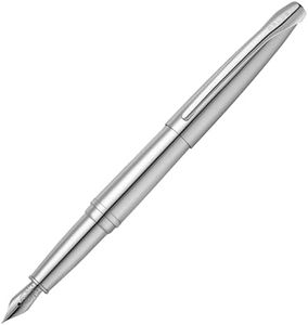 Cross ATX Pure Chrome Stainless Steel Extra Fine Nib Fountain Pen - Refillable Pen for Smooth Writing - Black Ink - Comfortable Grip - Long-Lasting - Professional Office Supplies