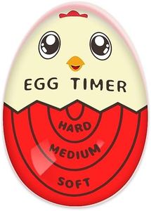 Lasubst Egg Timer for Boiling Eggs Soft Hard Boiled Egg Timer That Changes Color When Done,Red