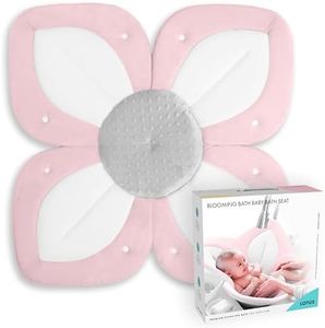 Blooming Bath Baby Bath Seat - Baby Tubs for Newborn Infants to Toddler 0 to 6 Months and Up - Baby Essentials Must Haves - The Original Washer-Safe Flower Seat (Lotus, Pink/White/Gray)