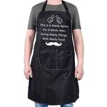 PXTIDY Funny Apron for Men Dad Papa This Is A Manly Apron Novelty Kitchen Chef Aprons for Men Dad Grandpa Kitchen Gift