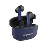 Amazon Basics TWS in-Ear Earbuds (AB-A8) with Fast Charging up to 50 Hours of Playtime | Dual 10mm Driver | IPX4 Water-Resistance | Bluetooth 5.3 | Charging Case with Mic | Touch Control (Blue)