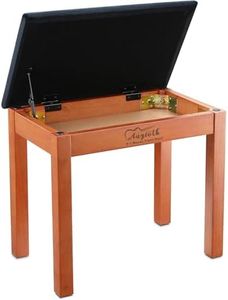 Augioth Solid Wood Piano Stool, Beech Piano Bench with Storage, Non-Composite Wood Board Piano Bench, Solid Wooden Keyboard Bench Piano Bookcase Stool Chair（Brown）