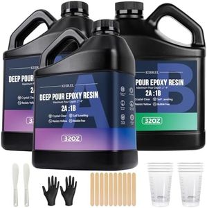 Deep Pour Epoxy Resin, KISREL 96OZ Resin Epoxy Kit (2:1) for 2-4 Inch Pour Depths，Bubble Free, Low Odour, Crystal Clear Casting Resin for Bar Tops, Table Tops, River Tables, Wood Fillers, Crafts