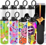 Joyclub 8 Pack Sublimation Water Bottle Blanks 20 oz Sublimation tumbler with Handle Skinny Straight Stainless Steel Bulk for Sports