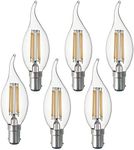 SD LUX LED Candle Bulbs Vintage Filament Led Light Bulbs,No Flicker Small Edison Bayonet LED Chandelier Bulbs - 4W (40W Equivalent) 450LM Warm White 2700K,6 Packs. (CA35-B15)